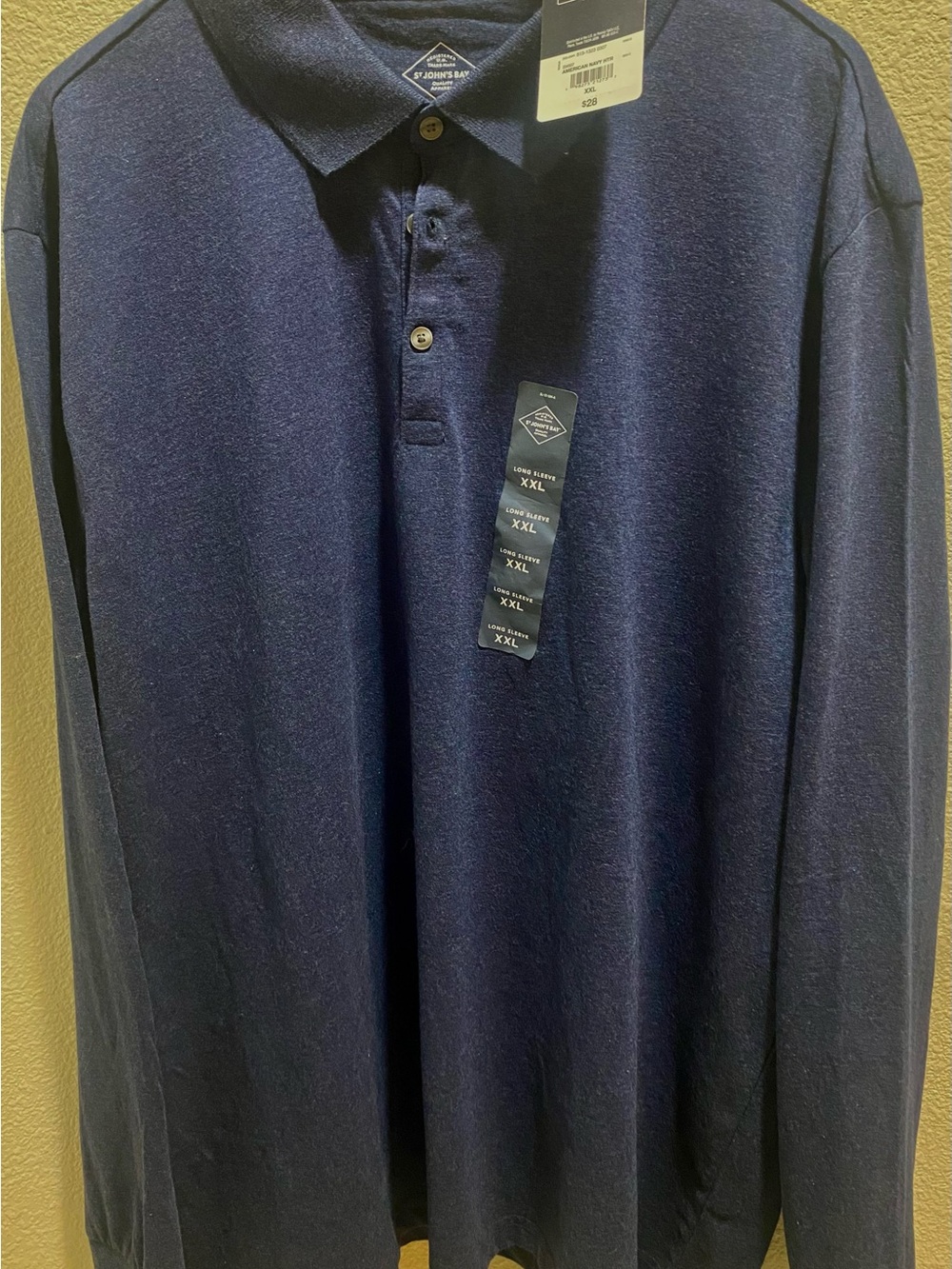 XX L Fall Vibes 🍂☕️📚 St. John's Bay Navy Long Sleeve Polo Shirt - XXL